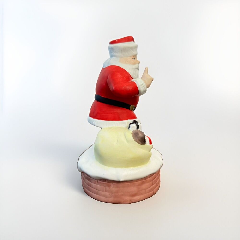Vintage Musical Porcelain Santa Claus made by Mann 1982 Here Comes Santa Claus - Picture 7 of 11